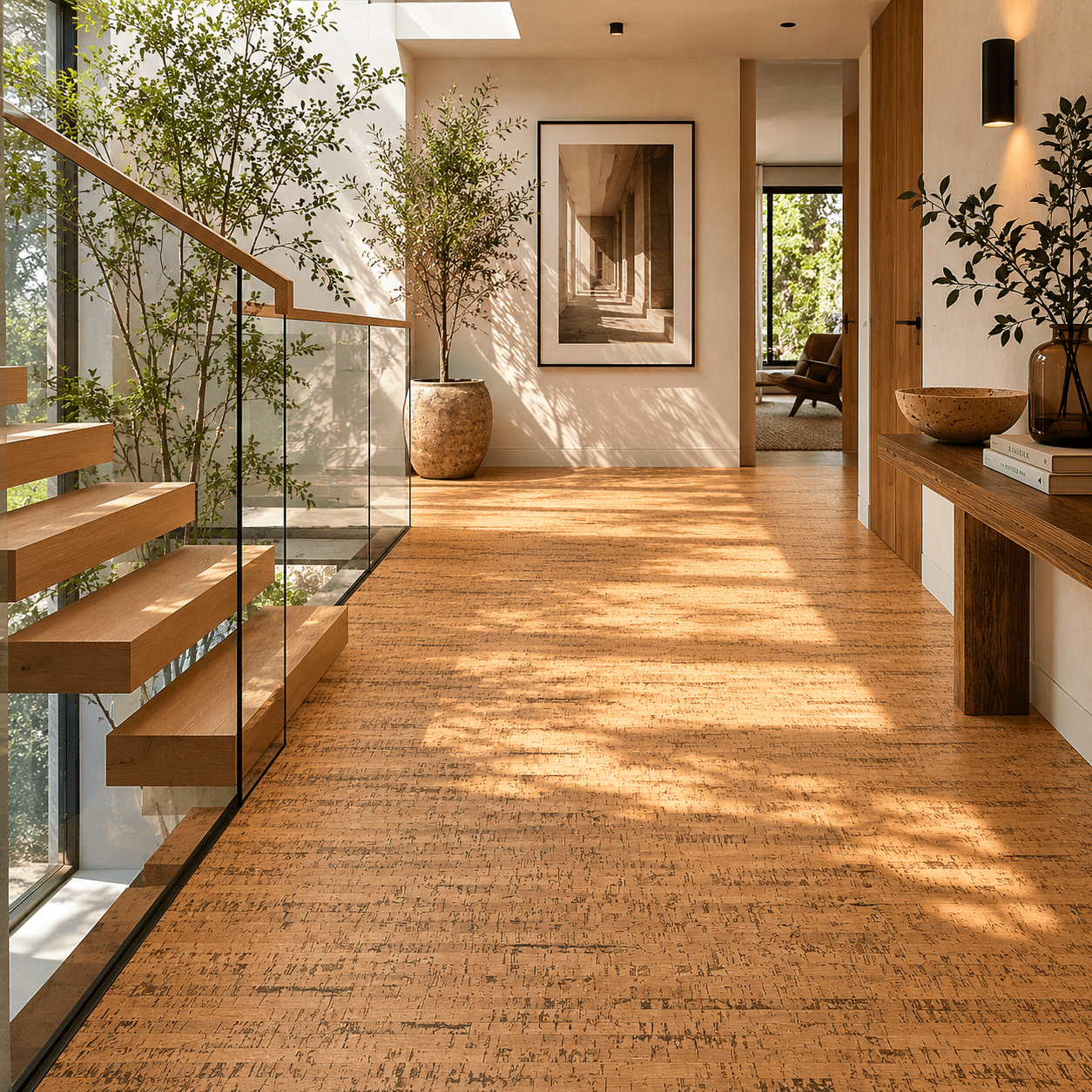 Naturals cork flooring — organic grain and texture